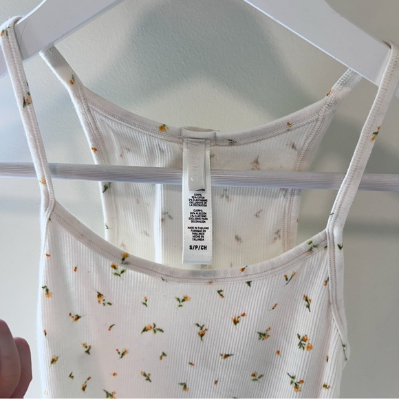 SKIMS Cotton Rib Cropped Cami - Marigold Rosebud Print Sleep Set sz SM - Picture 5 of 10